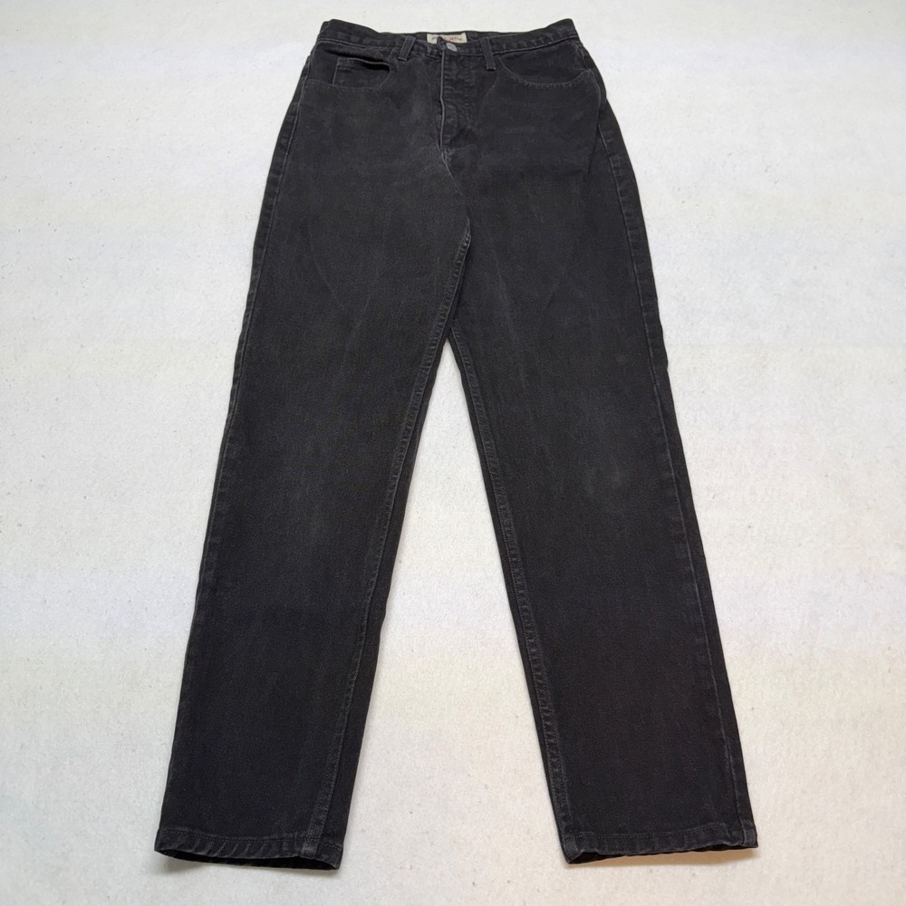 Vintage Guess Jeans Black Denim Straight Tapered Pants USA Made Mens 31 (28x30)‎